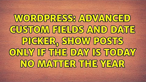 Advanced Custom Fields and date picker, show posts only if the day is today no matter the year