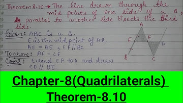 Theorem-8.10|Converse of mid point theorem|Class-9|Chapter-8|Quadrilaterals|