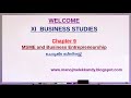 XI BS MSME and Business Entrepreneurship