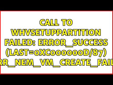 Call to WHvSetupPartition
