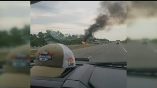 FedEx truck catches fire on Ohio Turnpike