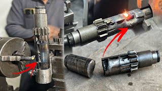 A unique connection of Broken truck gear Block with making Tool for cater place remaking…