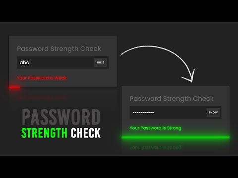 Password Strength Checker | Javascript Password Strength Meter With Regex
