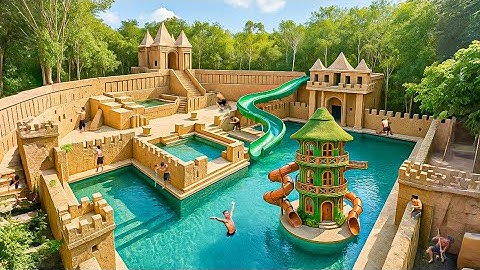 200 Days Building an Off-Grid Underground Pool with Floating Bamboo Towers Using Primitive Tools