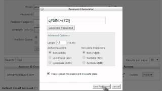 How to use the password generator when creating an email account in cPanel