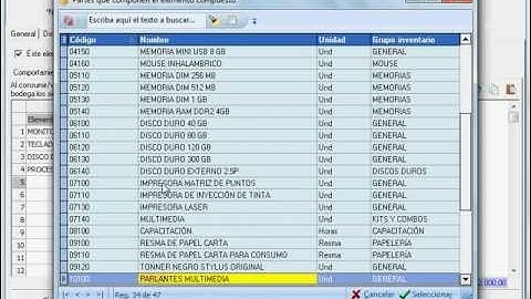 Sistema contable ContaPyme - Creación de elementos de inventarios compuestos