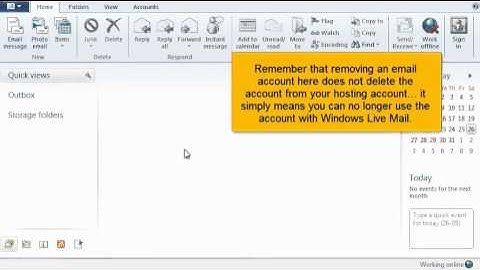 How to delete an email account in Windows Live Mail?