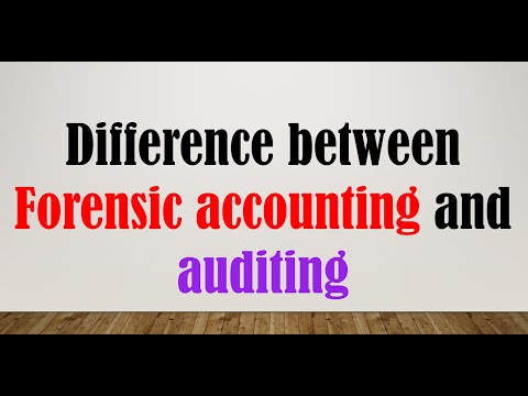 Forensic accounting and auditing