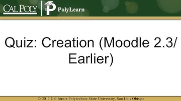 Quiz: Creation (Moodle 2.3/Earlier)