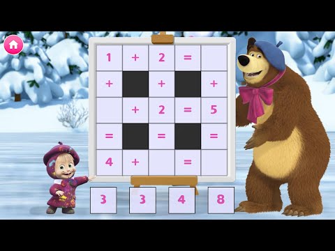 Kids games - Masha and the bear | Learn numbers alphabets and shapes with Masha | Edujoy