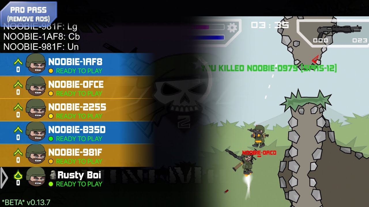 Mini militia Classic: All vs Me in a Crazy Pro Lobby | Melee Shotgun 🔥!!