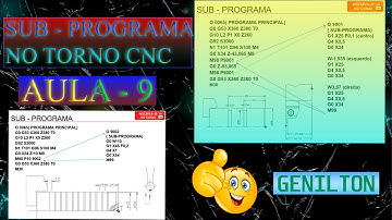 COMO FAZER SUB - PROGRAMAS M98/M99 NO TORNO CNC - AULA - 9