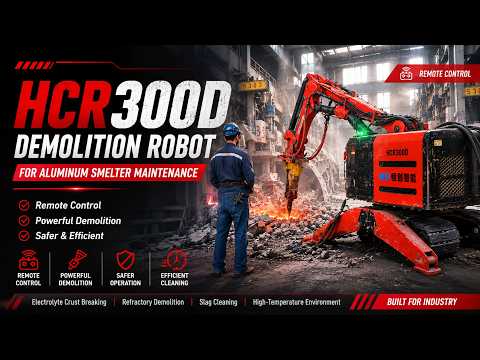 HCR300D Demolition Robot for Aluminum Smelter Maintenance