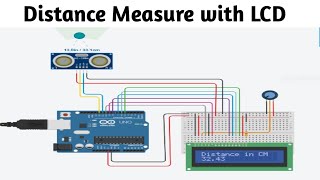 31 Ultrasonic sensor tinkercad with lcd in English || Block Code || simulator || tinkercad circuit