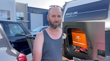 LC200 & ZoneRV Touring Australia with 1200W on roof and Scotty in Rear of LC200 Power Backup