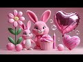 🩷 Toddler Song About Pink 🐰 | Pink Bunny, Cupcake & Hearts | Learn Colors for Kids