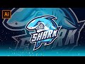 esport logo SHARK - speed art using adobe illustrator