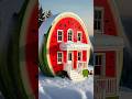 Watermelon House Build in Snow | Satisfying Construction Timelapse