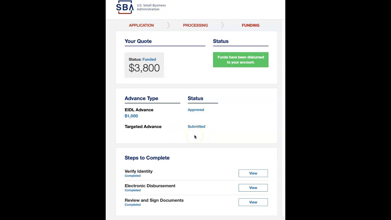 SBA Targeted Advance what you need to know, short and to the point #SBA