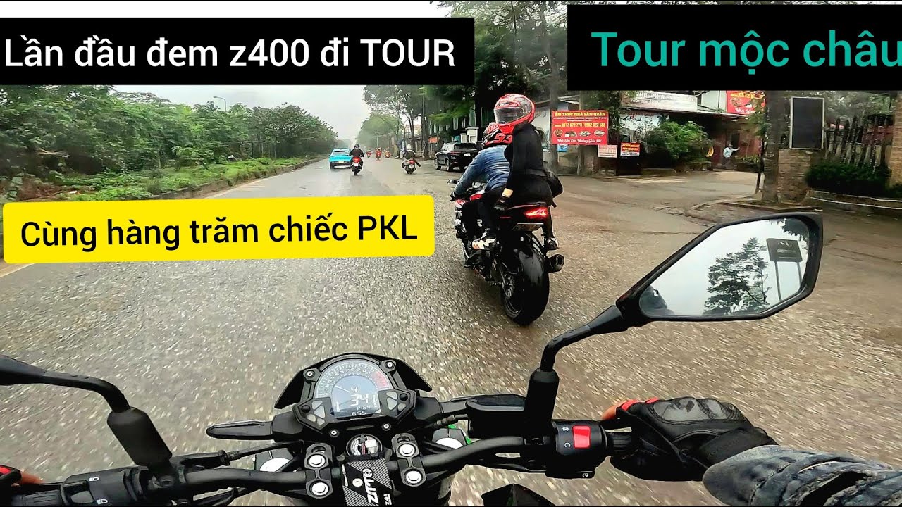 lần dầu đem kawasaki z400 chạy tour cùng với hàng trăm chiếc PKL chinh phục đèo đá trắng mộc châu