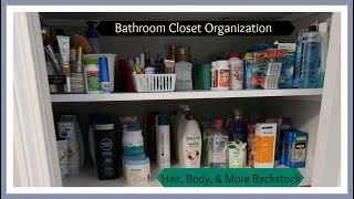 Large Bathroom Closet Organization | Household Backstock