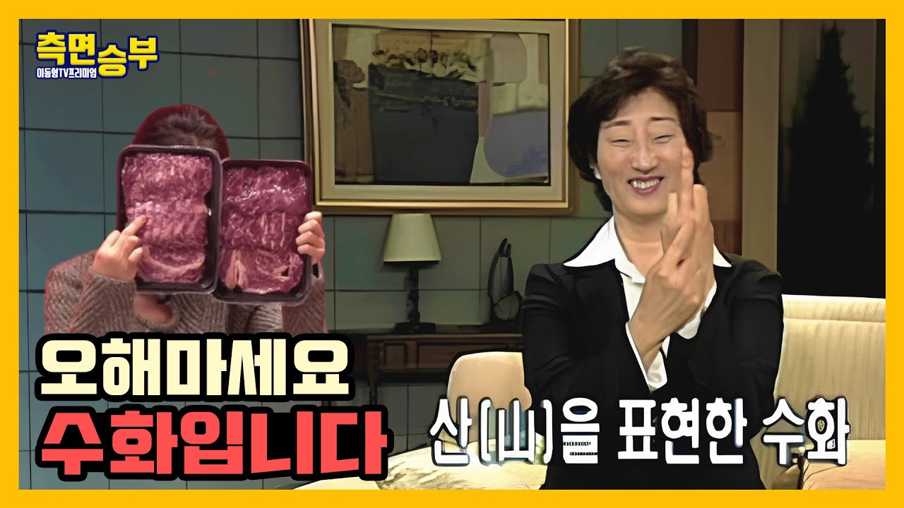 [측면승부] 오해마세요. 산[山]을 표현한 수화입니다.