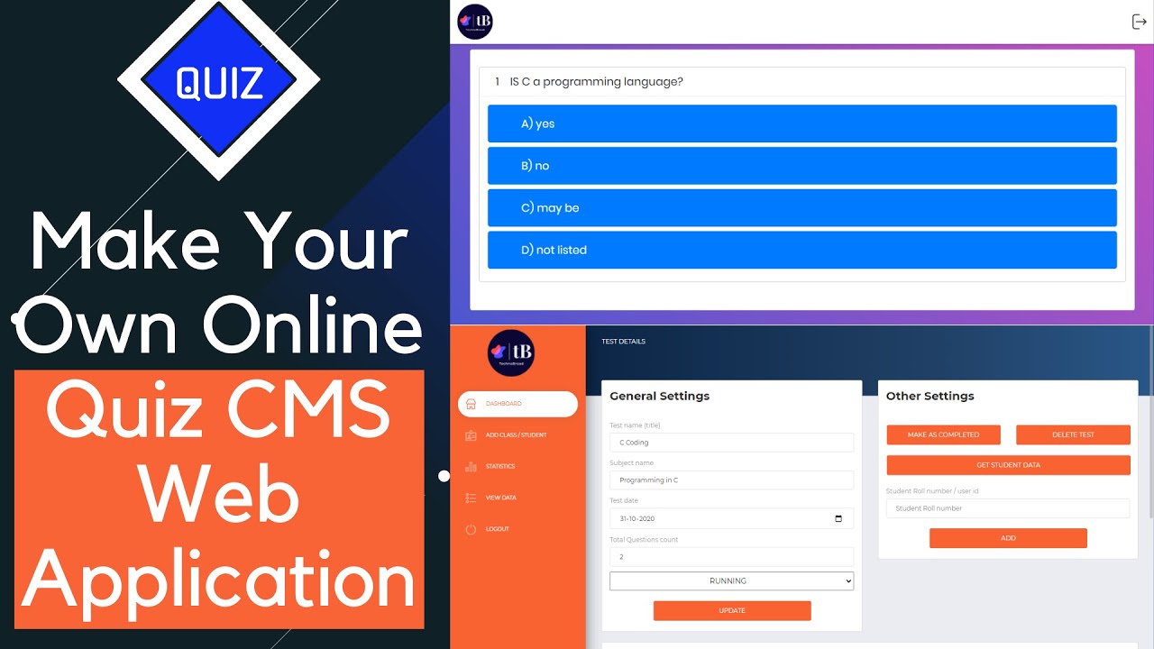  make your own online quiz cms web application quiz competition app 