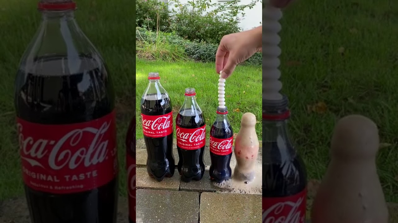 ⁣Coca Cola, Fanta, Sprite und Mentos |Experiment #Shorts