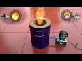 Stove that can melt aluminum at 1000 degrees C / Wood mulch stove