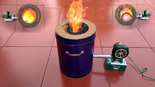 Stove that can melt aluminum at 1000 degrees C / Wood mulch stove