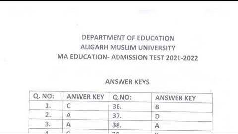 amu answer key 2021||ma education||