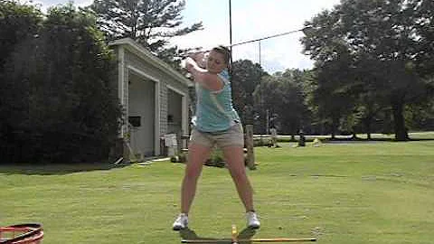 Brittney Sizemore golf swing with driver, front view