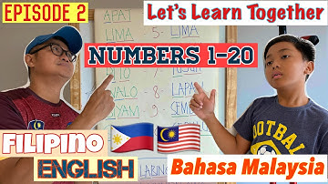 EPISODE 2: LETS LEARN TAGALOG/FILIPINO - ENGLISH - BAHASA MALAYSIA NUMBERS FROM 1 to 20