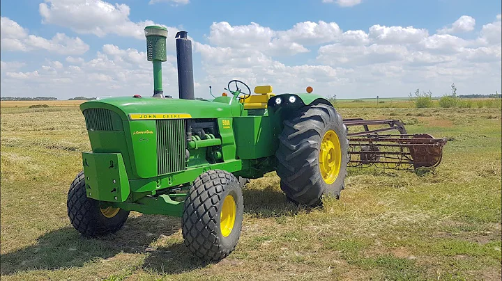 Turning and baling green oats!