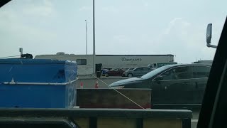 Traffic is already stacked on the Port Aransas ferry