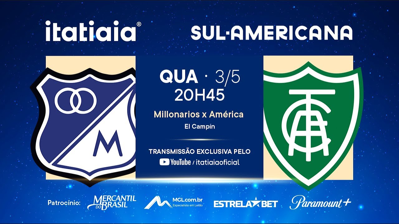 Millonarios-COL x América: acompanhe a partida da Sul-Americana ao vivo na  Itatiaia - Rádio Itatiaia