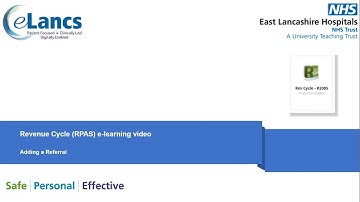 Revenue Cycle (RPAS): Adding a referral