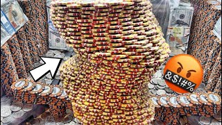 CASINO MANAGER WAS FURIOUS! I TRIED A $30,000,000.00 10 QUARTER CHALLENGE AT A COIN PUSHER MACHINE…