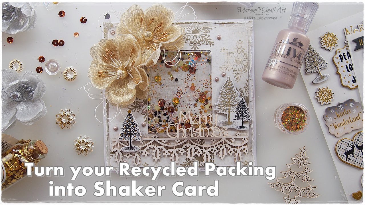 Cheap recycled shaker christmas card from packing maremi s small art
