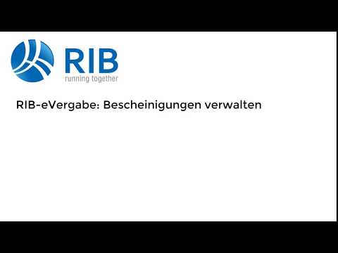 RIB e-Vergabe: Bescheinigungen verwalten