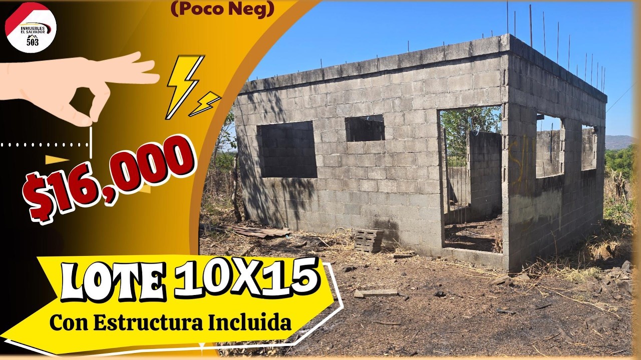 LOTE 10X15 con Estructura Incluida, a pocos metros de la Carretera, y con derecho a servicios básico