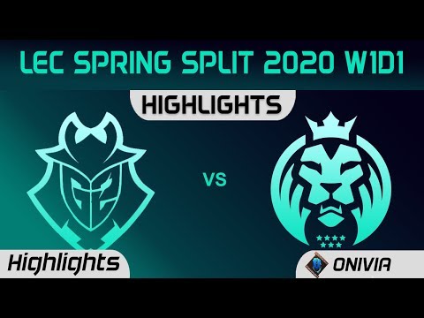 G2 vs MAD Highlights LEC Spring 2020 W1D1 G2 Esports vs MAD Lions LEC Highlights 2020 by Onivia