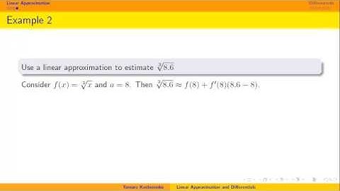Linear Approximation and Differentials