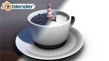 Lighthouse in a Coffee Cup Timelapse | Blender Timelapse | Speedart