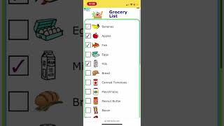 Mobile Grocery List with Pictures for Kids