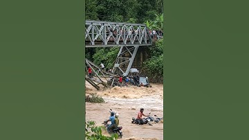 Moment the Bridge Almost Swept Away by Heavy Floods! #viral #shorts