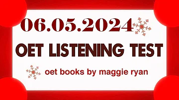 OET LISTENING TEST 06.05.2024 maggie ryan #oet #oetexam #oetnursing #oetlisteningtest