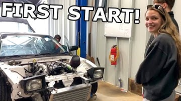 1JZ 240sx FIRST START!! + Custom Intercooler Piping!