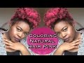 HOW TO: COLOR NATURAL HAIR PINK [NO DYE] + JEROME RUSSEL COLORING SPRAY