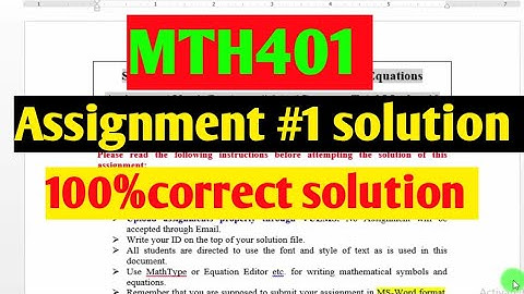 MTH401 : Assignment #1 solution 2021 ||100%correct solution ||maths by Zahfran